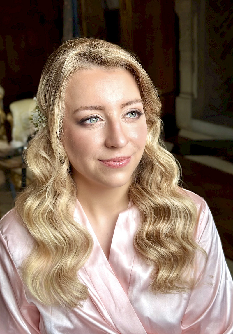 Hollywood Waves and Bridal Makeup At Elegant Hair and Beauty at Hengrave Hall